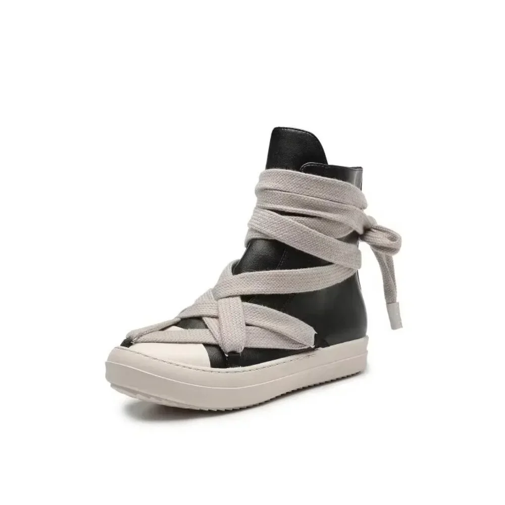 Men Woman Casual Lace-up Thick Soled Trendy Shoes,Street Motorcycle Sneakers - Picture 2 of 6